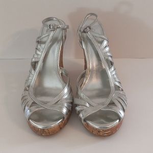 Women's Platinum Grey Wedge Shoe Size 8